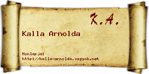 Kalla Arnolda névjegykártya